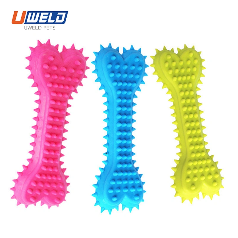 Uweld TPR Rubber Spiny Bone Shape Solid Pet Toy