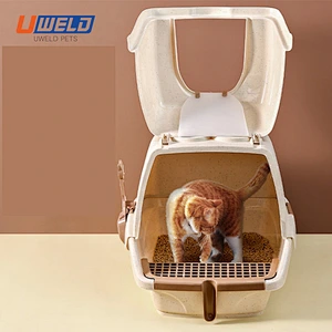 Uweld Lifted Fully Enclosed Pet Cat Litter Box