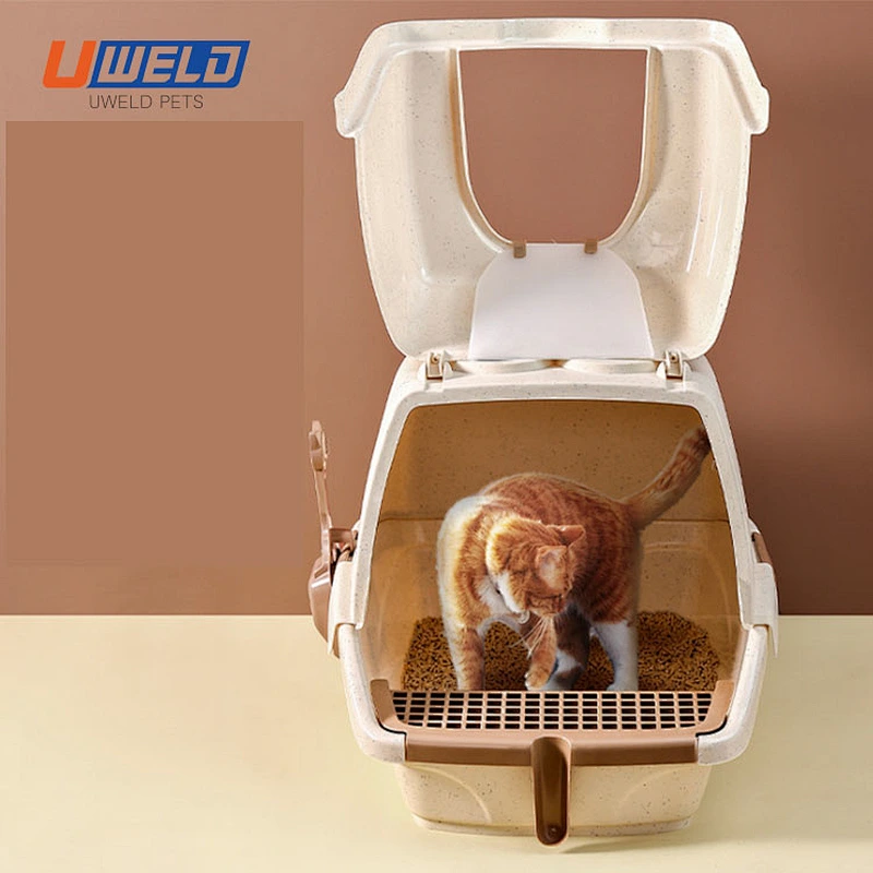 Uweld Lifted Fully Enclosed Pet Cat Litter Box