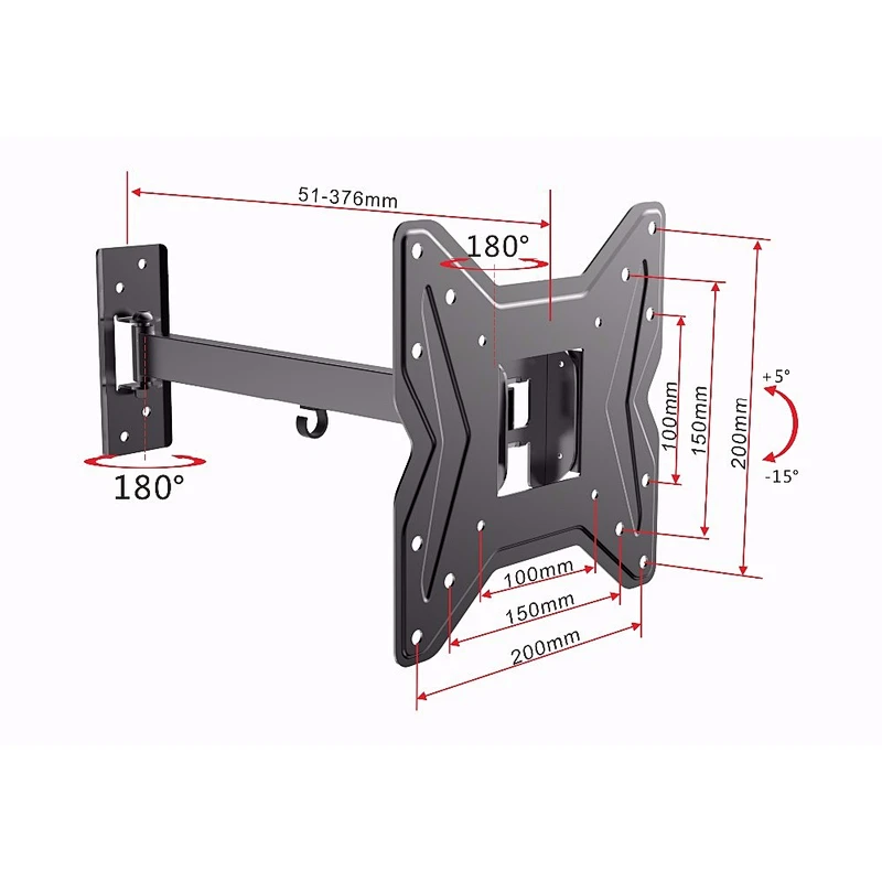 TV Wall Mount Bracket for most 23-42 inch LED, LCD, OLED and Plasma flat panel or curved TVs