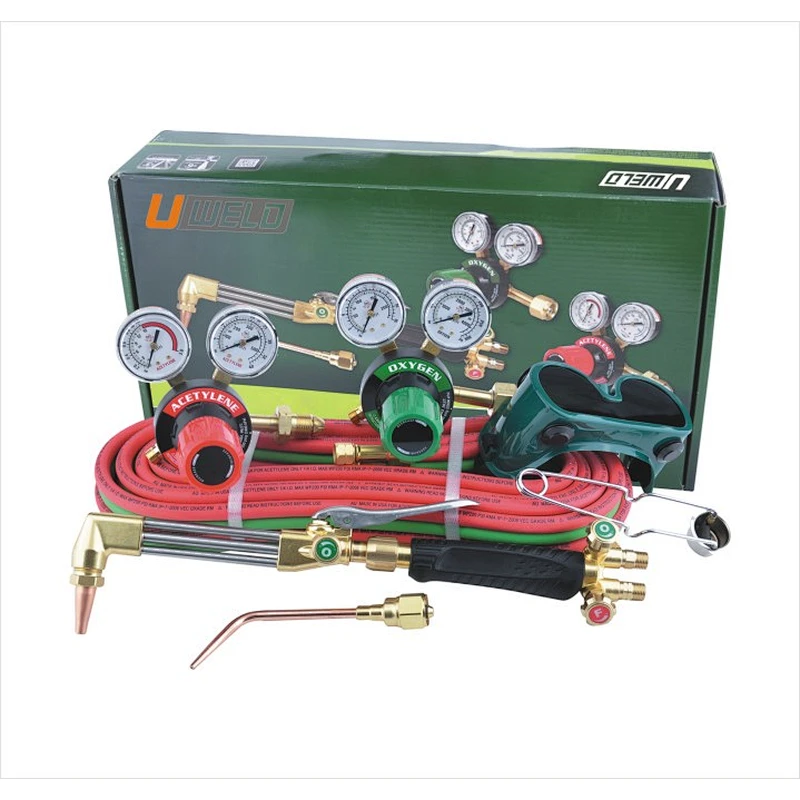 2021 Uweld Portable Acetylene Oxygen Gas Welding Cutting Torch Kit with 250 Torch Package Welding Tool Set