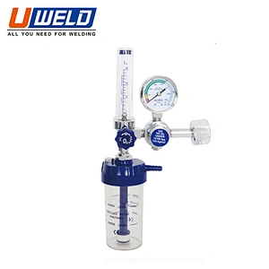 portable medical oxygen regulator flowmeter with humidifier