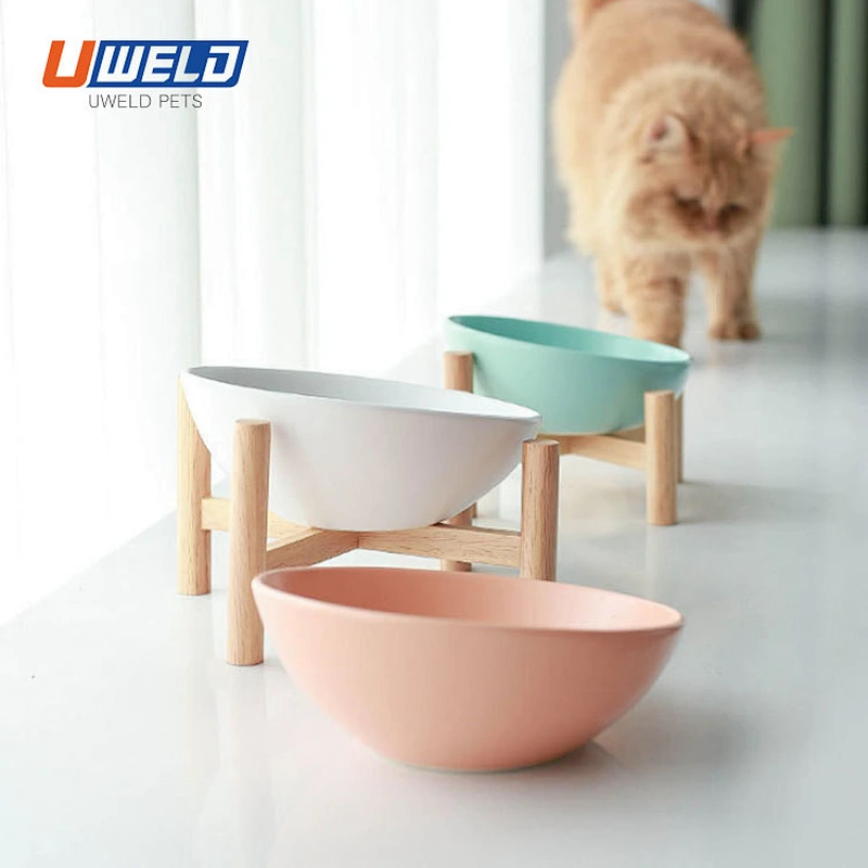 Uweld Bevel Wooden Frame Pet Bowl