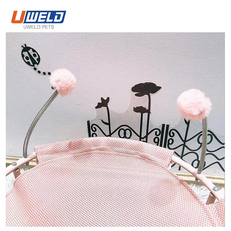 Uweld Removable Pet Iron Frame Bed With Plush Ball Toy