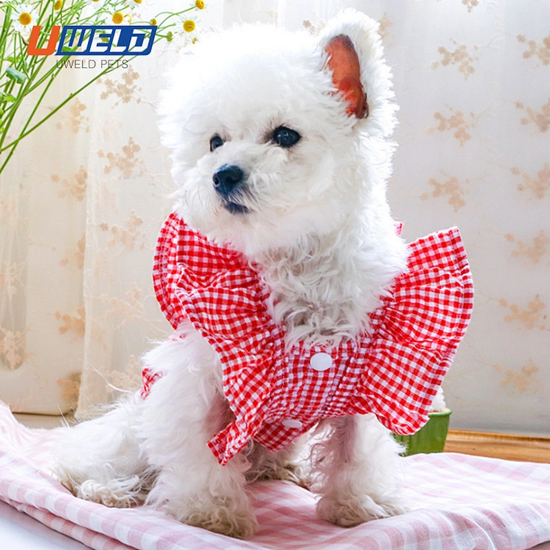 Uweld Pet Dress With Plaid Print Bow