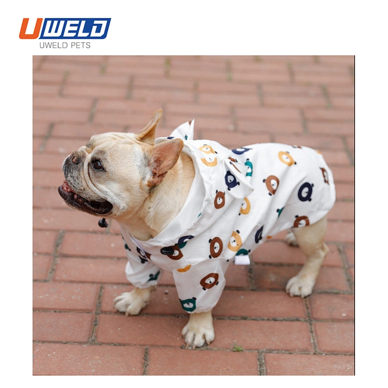 Uweld Bear Print Waterproof Pet Raincoat