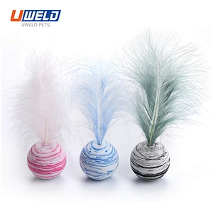Uweld Pet Toy Ball With Feather