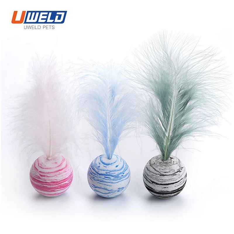 Uweld Pet Toy Ball With Feather