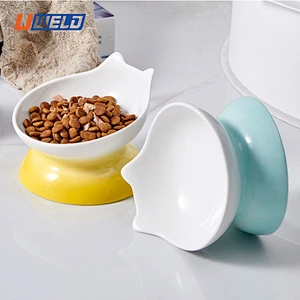 Uweld Ceramic High-Legged Cat Feeding Bowl