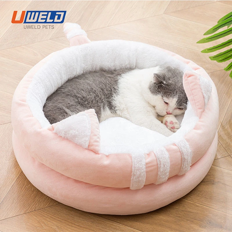Uweld Cartoon Egg Tart Shape Pet House