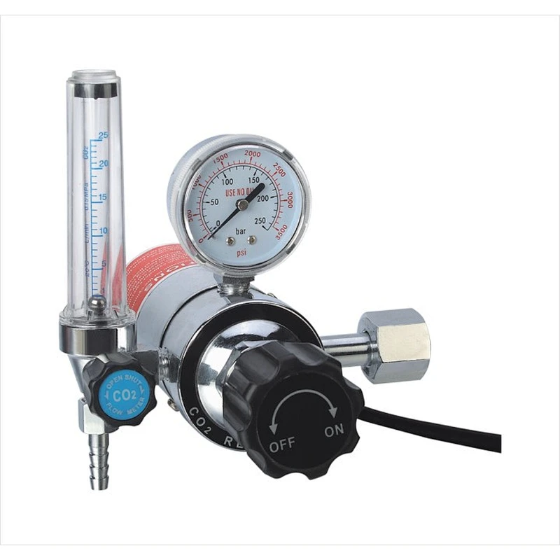 2021 Uweld Full Brass Body and Chrom- plated Bonnet CO2 Regulator with Heater