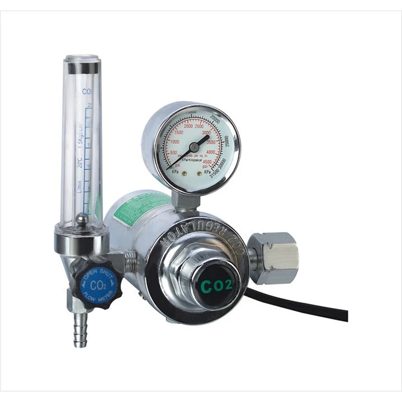 2021 Uweld Full Brass Body and Chrom- plated Bonnet CO2 Regulator with Heater