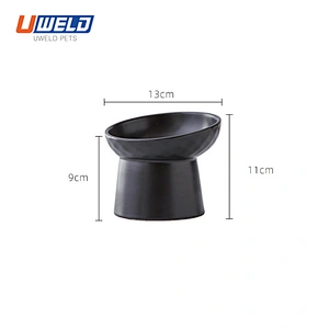 Uweld Ceramic Slanted High Foot Pet Food Bowl