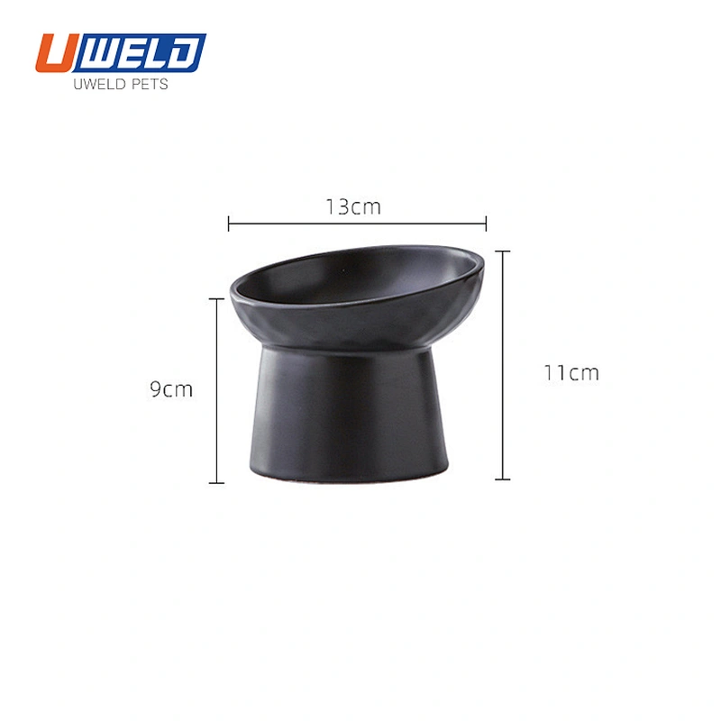 Uweld Ceramic Slanted High Foot Pet Food Bowl
