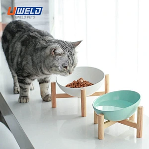 Uweld Bevel Wooden Frame Pet Bowl