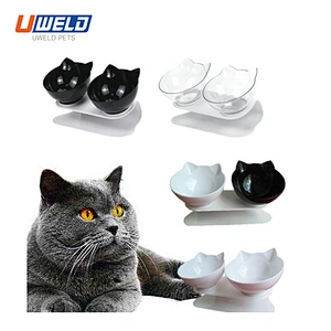 Uweld  Plastic Tilt Pet Drinking Bowl Double Bowl