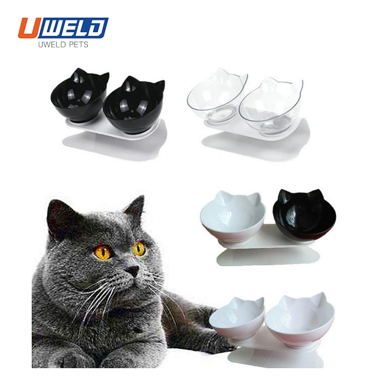 Uweld  Plastic Tilt Pet Drinking Bowl Double Bowl