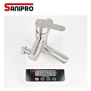 SANIPRO Bathtube Faucet Brushed Single Handle Hot And Cold Water Faucet Without Water Pipe Dual Water Outlet Tap