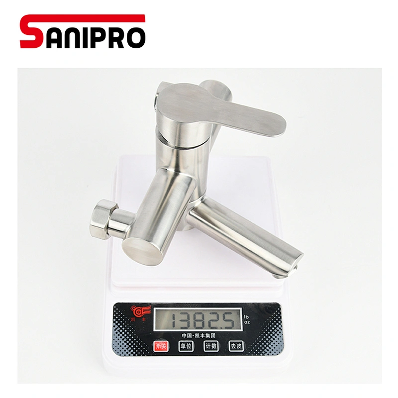 SANIPRO Bathtube Faucet Brushed Single Handle Hot And Cold Water Faucet Without Water Pipe Dual Water Outlet Tap