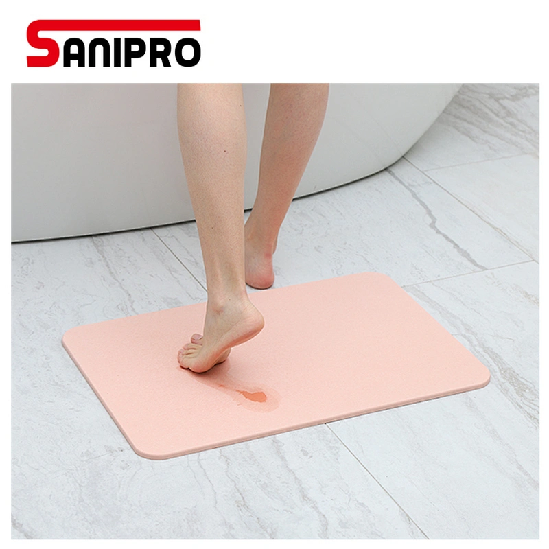SANIPRO Diatomite Earth Bath Mats Non-Slip Quick-Drying Floor Shower Mat Floor Foot Mat for Toilet