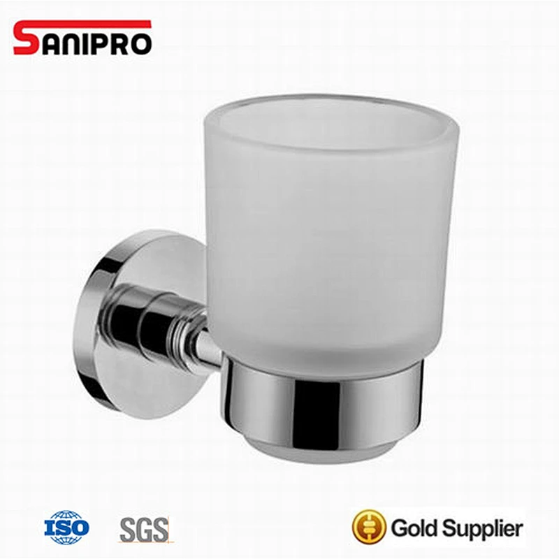 Bath wall mounted cup tumbler holder