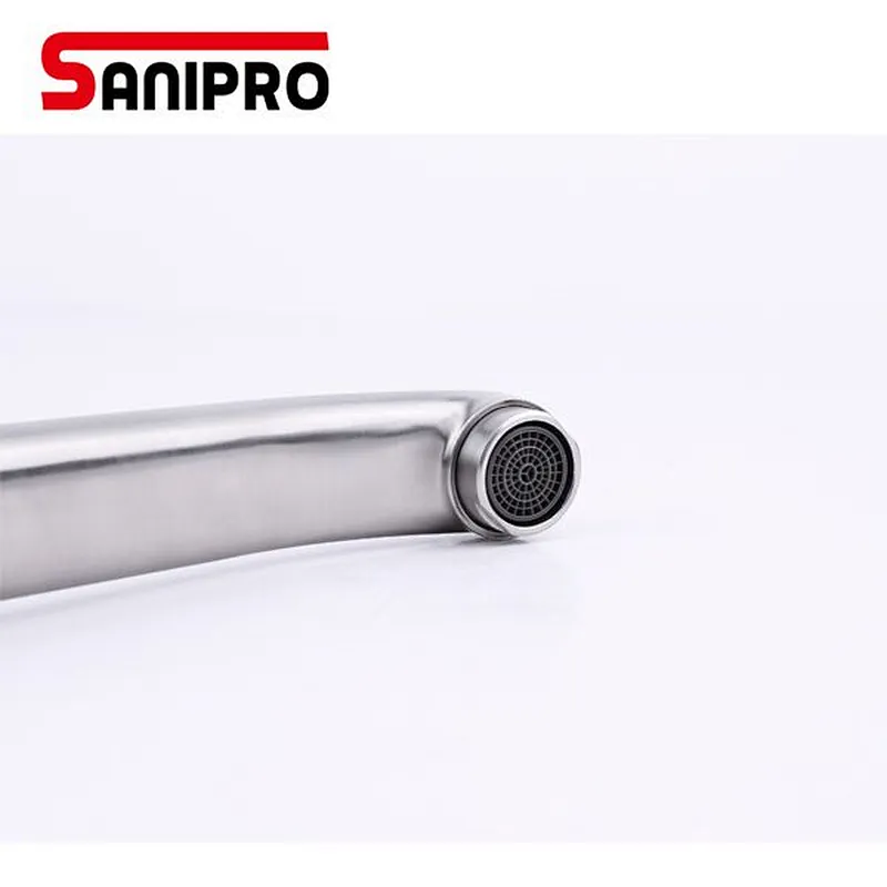 Sanipro-360 degree rotatable stainless steel 304 brushed surface kitchen faucet