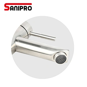 SANIPRO Basin Faucet Stainless Steel Faucet Bathroom Mixer Tap Single Hole Hot and Cold Water Classic Basin Faucets