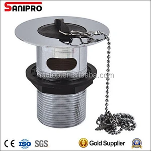 1 1/2'' Bathroom Waste drain Slotted Including Metal Plug Ball Chain & Stay