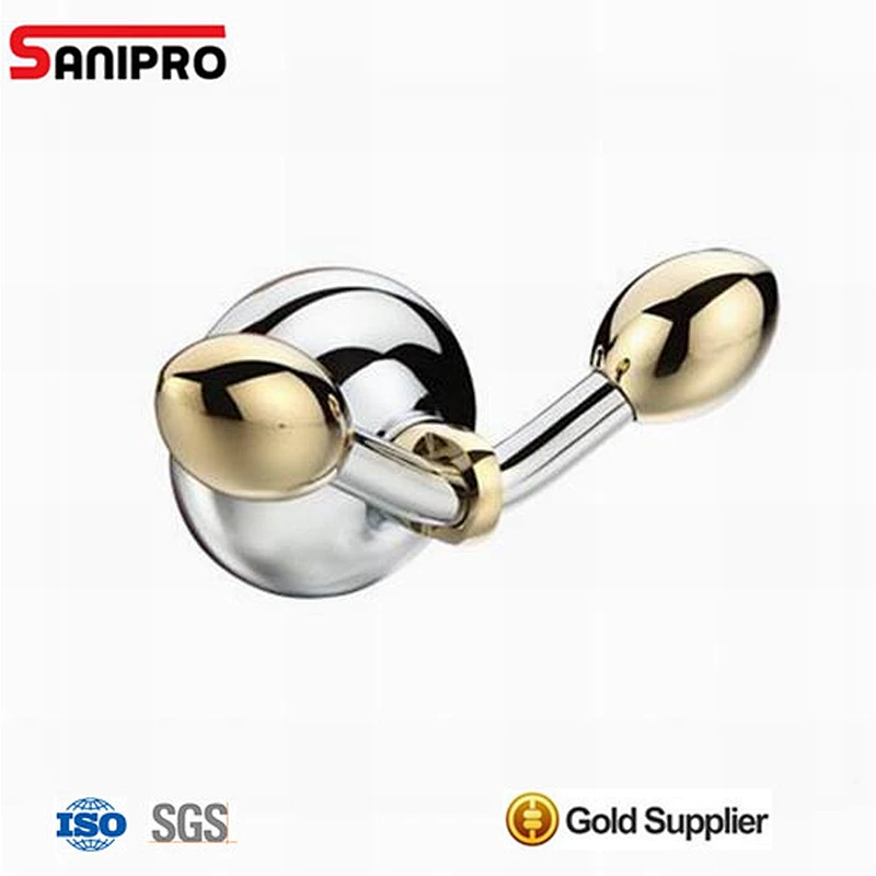Brushed nickel bathroom double antique towel hooks