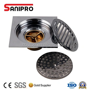 SANIPRO Brass 10x10cm Bathroom Kitchen Shower Floor Drain Waste Grate Filler
