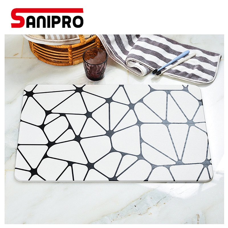 SANIPRO Diatomaceous Bath Mat Fast Drying Absorbent Durable Earth Floor Door mats Bathtub Shower BathMats Carpet for Toilet