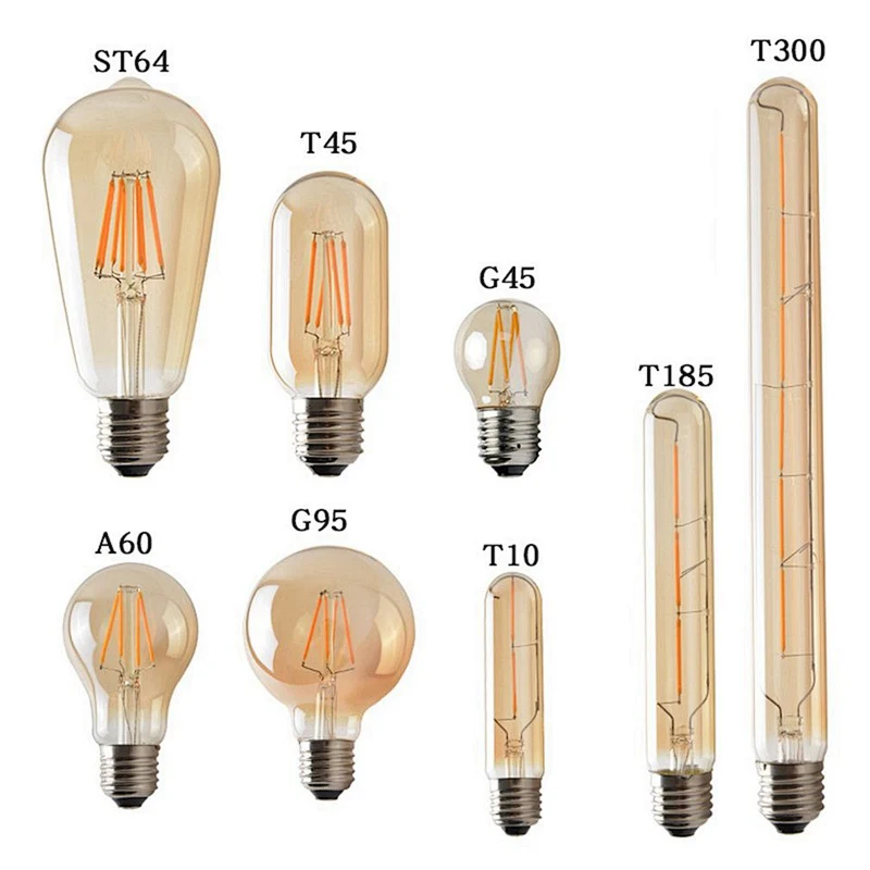 CAMPFIRE 2W 4W 6W 8W Warm Light T Share A60 G45 C35 St64 E14 E27 Retro Spiral Led Filament Bulb