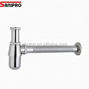 1 1/4'' 110mm Brass Siphon Drain with Flexible Pipe