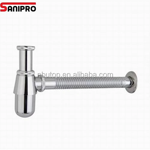 1 1/4'' 110mm Brass Siphon Drain with Flexible Pipe