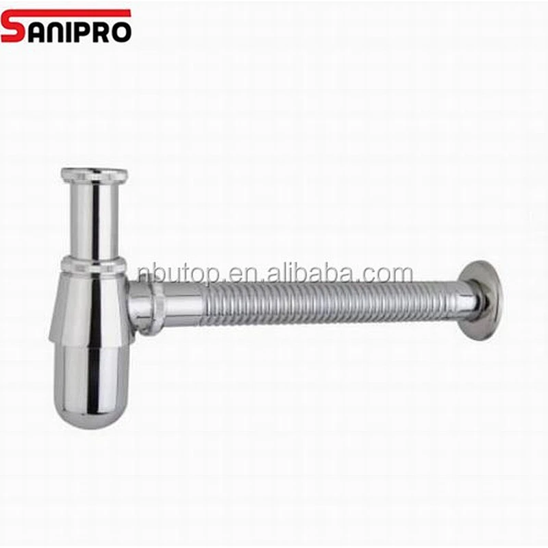 1 1/4'' 110mm Brass Siphon Drain with Flexible Pipe