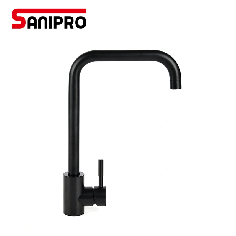 SANIPRO Kitchen Faucets Black Stainless Steel Kitchen Sinks Faucet Kitchen Mixer Tap Cold and Hot Water