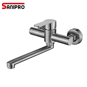 Sanipro Faucet Kitchen Sink Tap SUS304 Stainless Steel Brushed Nickel Water Taps Cold&Hot Mixer Taps