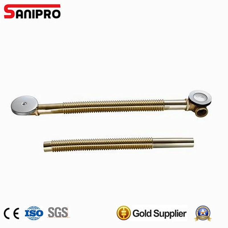 1 1/2'' brass bath pop up drain set with drain hose and decorative overflow cover