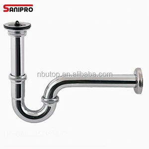 Sanipro good quality stainless steel P-trap sizes siphon chrome plated with basin drainer