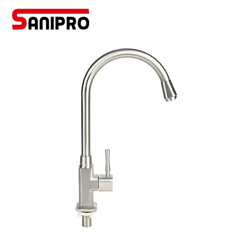 SANIPRO Stainless Steel Single Cold Kitchen Faucet SUS304 Kitchen Sink Water Handle Mixer Tap Kitchen Shower Faucet