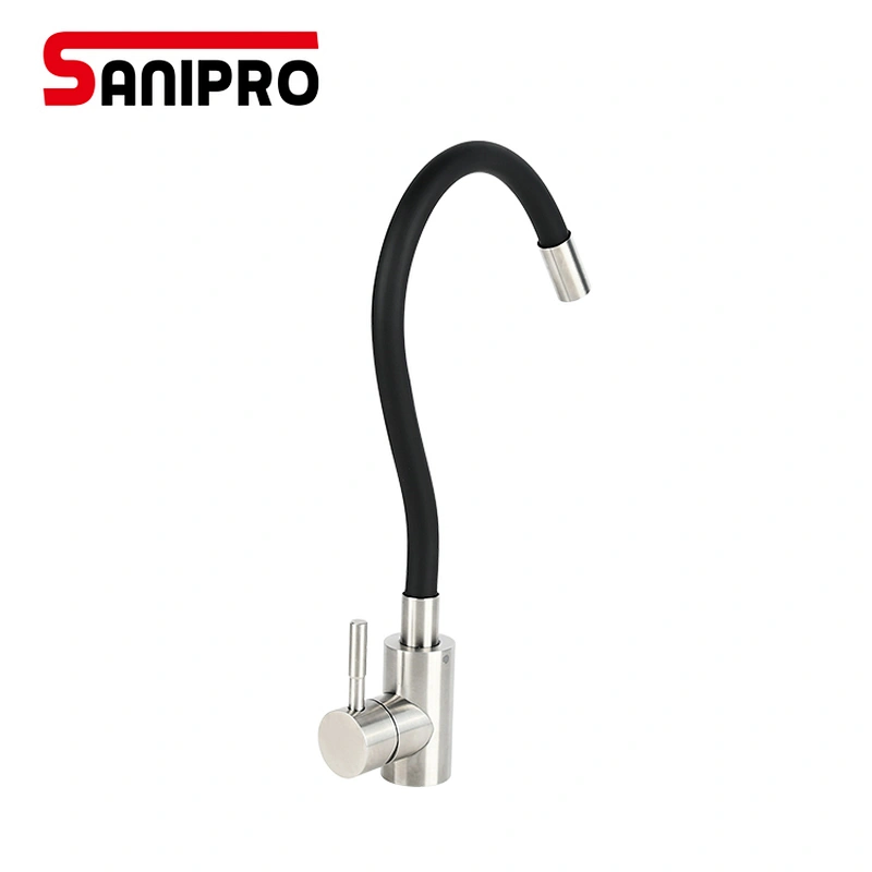 SANIPRO Kitchen silicone tube faucet 304 stainless steel Kitchen faucet Lead-free universal Rotatable SUS304 Sink faucet