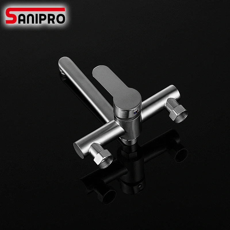 Sanipro Faucet Kitchen Sink Tap SUS304 Stainless Steel Brushed Nickel Water Taps Cold&Hot Mixer Taps
