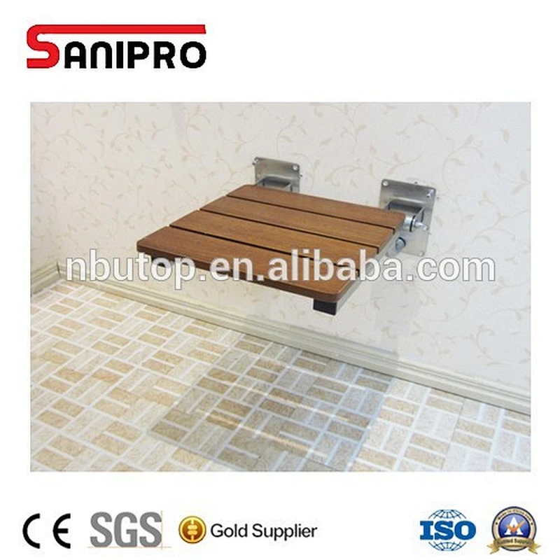 Wall mounted fold up shower seat