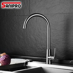 Sanipro SUS304 Stainless steel Faucet Kitchen Cold&Hot Water Tap Stainless Steel Kitchen Sink Faucet