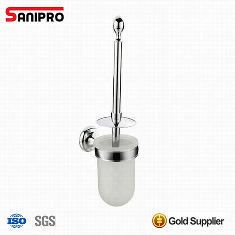Decorative white wall hung toilet brush holder