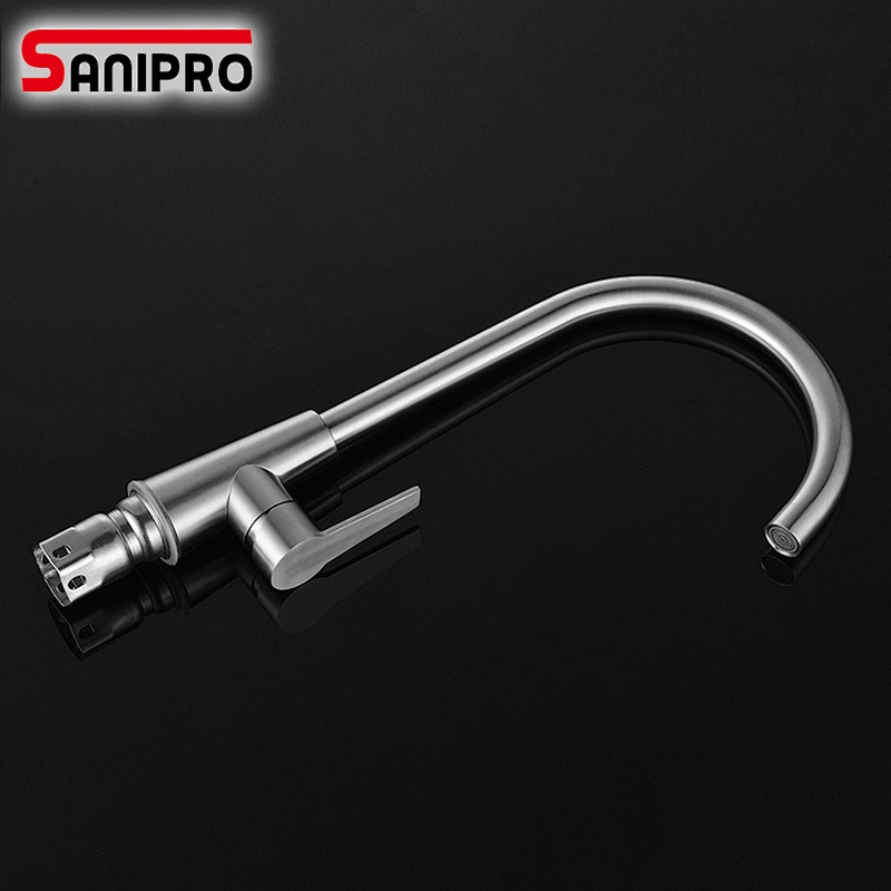 Sanipro SUS304 Stainless steel Faucet Kitchen Cold&Hot Water Tap Stainless Steel Kitchen Sink Faucet