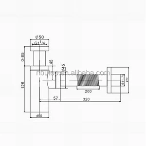 1 1/4'' Brass Bottle Trap with Flexible Pipe