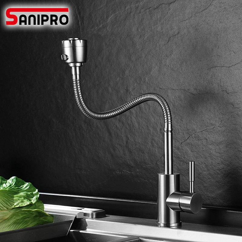 Kitchen faucet 360 degree hose faucet stainless steel kitchen sink facuet