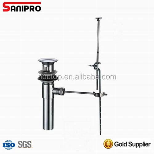 SANIPRO 1 1/4'' Brass Pop up Sink Drain CP complete assembly Polishing passed UPC