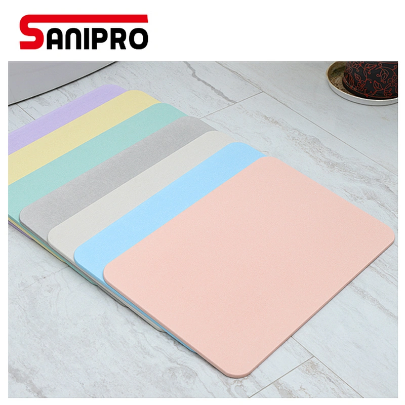 SANIPRO Natural Diatomaceous Earth Absorbent Pad Diatom Mud Floor Mat Bathroom quick-drying super absorbent pad